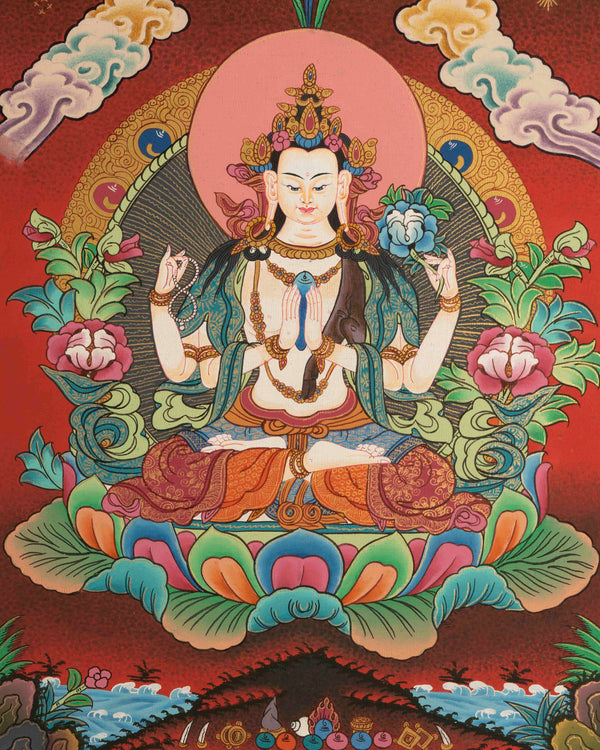 Avalokiteshvara Chengrezig Thangka