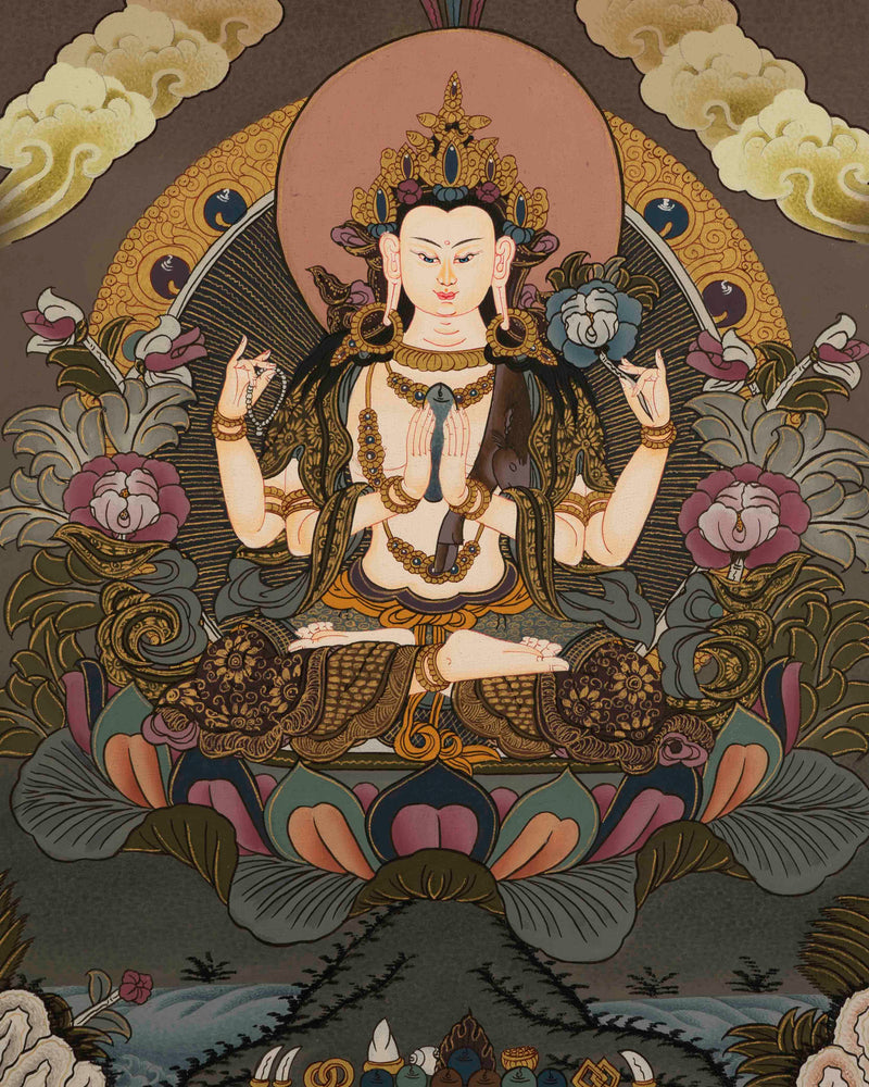 Avalokiteshvara Chengrezig Thangka