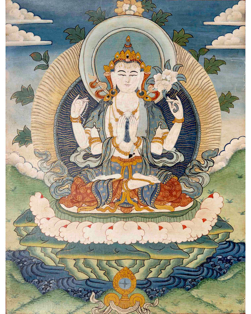 Avalokiteshvara Chengrezig Thangka