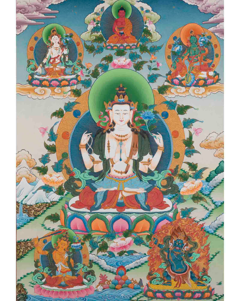 Avalokitesvara Chengrezig Thangka
