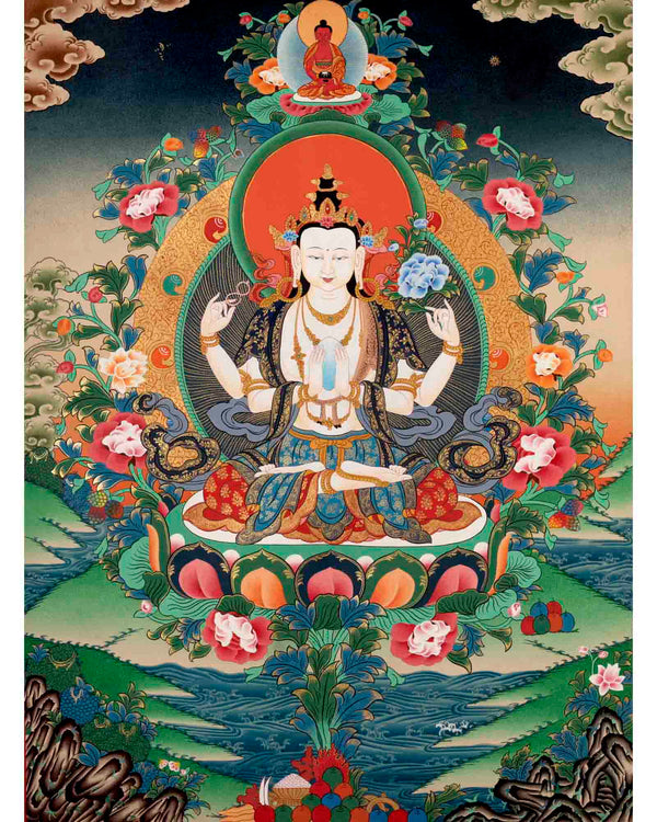 Avalokitesvara Chengrezig Thangka