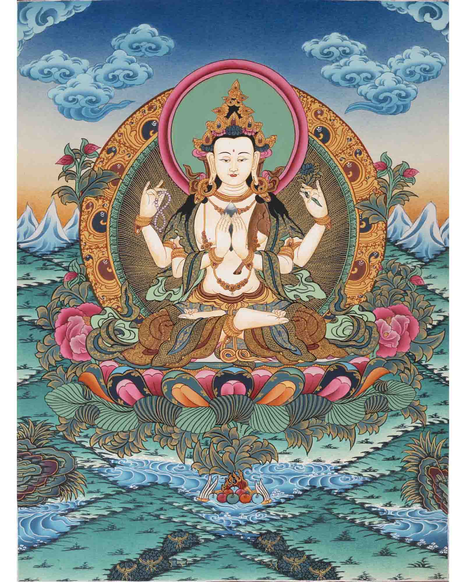Avalokitesvara Chengrezig Thangka