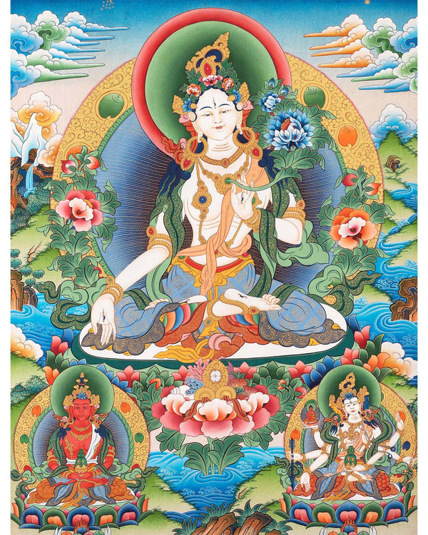 Bodhisattva with White Tara Thangka 