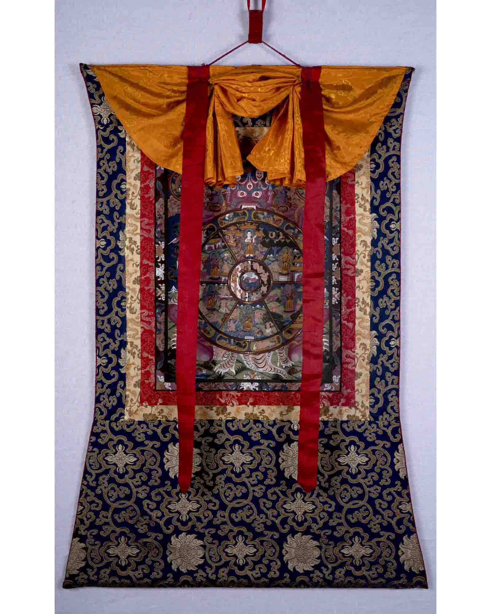 Brocade Mounted Wheel Of Life