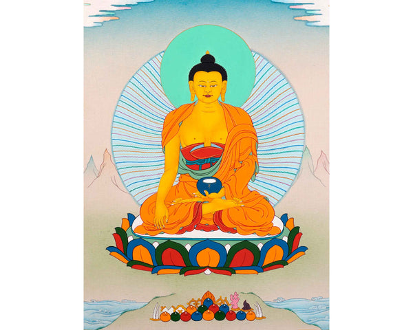 Handpainted Shakyamuni Buddha Art | Buddhist Thangka