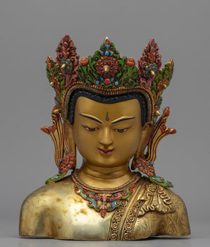 Crown Buddha Head Decoration  | 24K Gold Plated