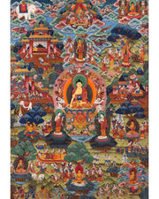 Buddha Life Story Vintage Thangka