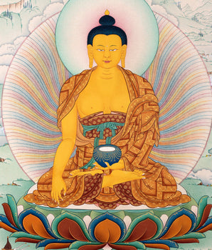 Buddha Shakyamuni Thangka | Hand Painted Tibetan Buddha Painting | Tibetan Buddhist Art