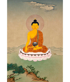 Shakyamuni Buddha Thangka | Classic Peaceful Buddha Thangka | Tibetan Art