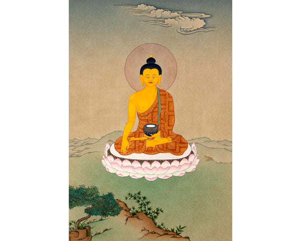 Shakyamuni Buddha Thangka | Classic Peaceful Buddha Thangka | Tibetan Art