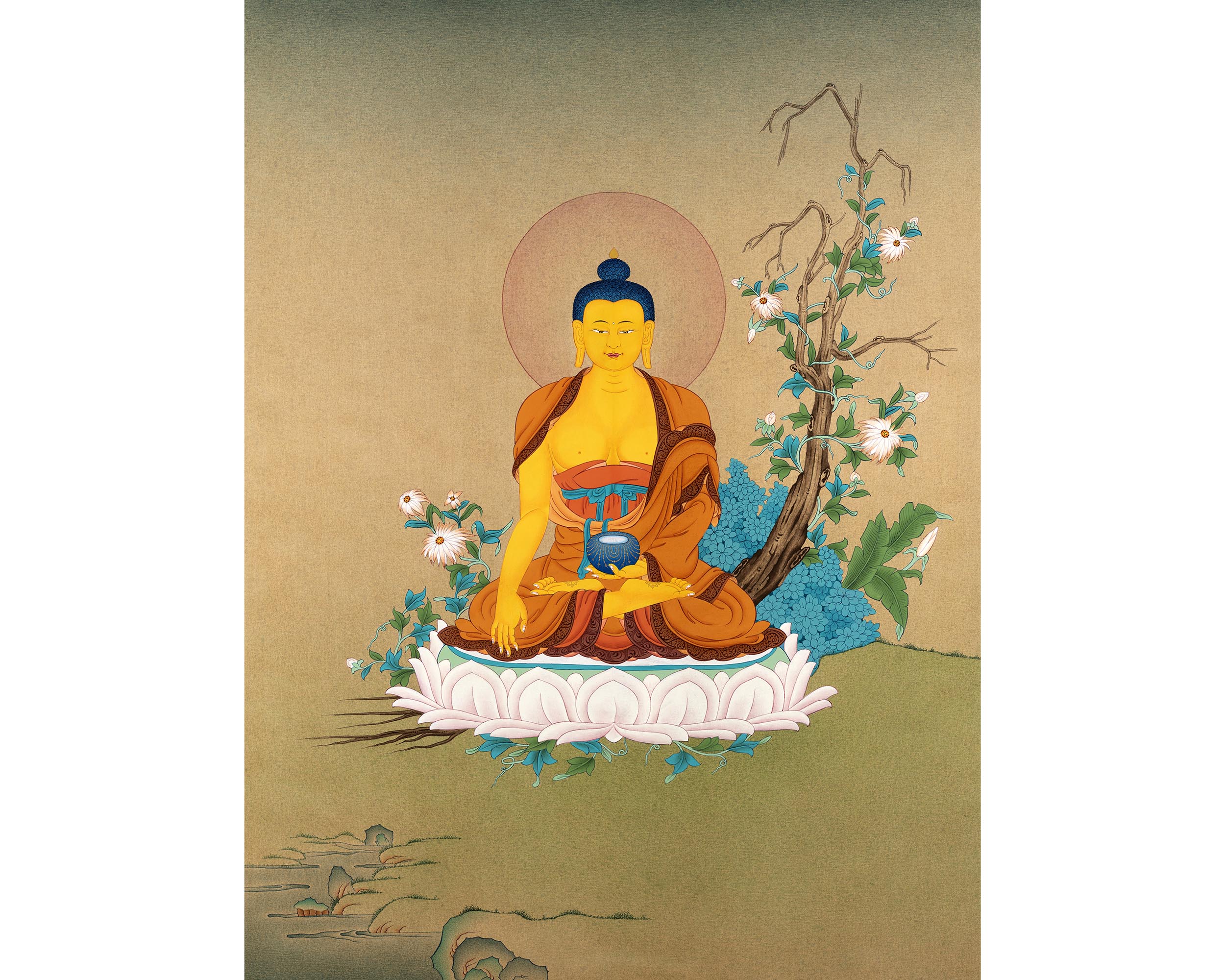 Buddha Shakyamuni Thangka | Tibetan Buddha Painting