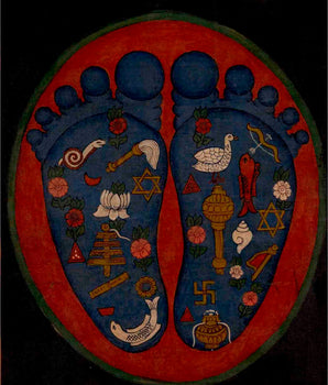 Buddha's Feet Laden Thangka 
