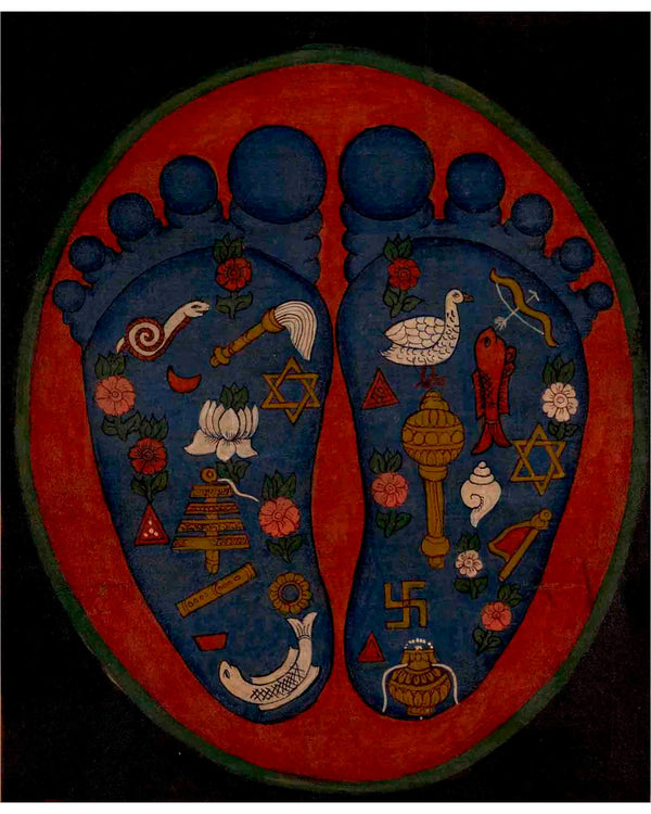 Buddha's Feet Laden Thangka 