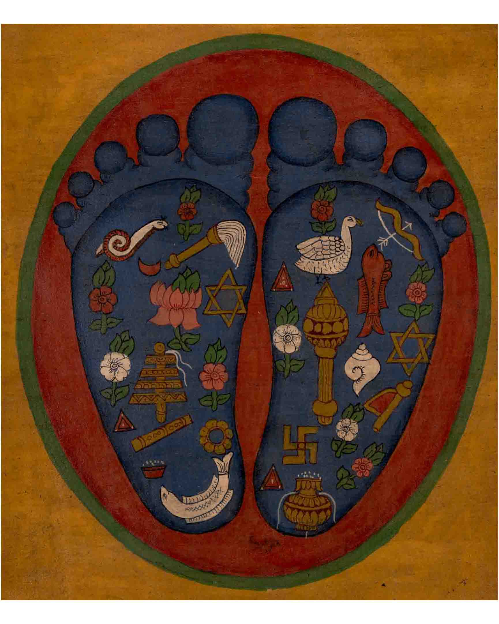 Buddha's Feet Thangka 