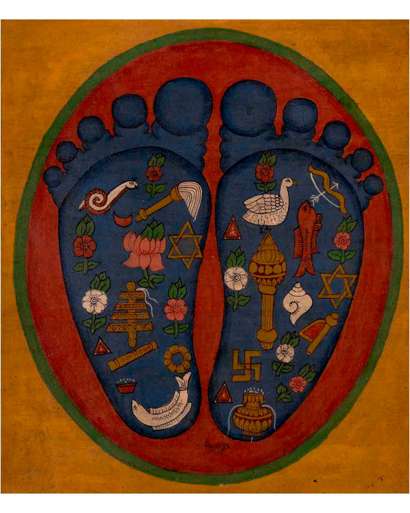Buddha's Feet Thangka 