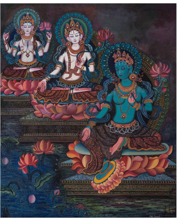 Buddhist Boddhisattvas Thangka