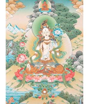Buddhist Diety White Tara Thangka