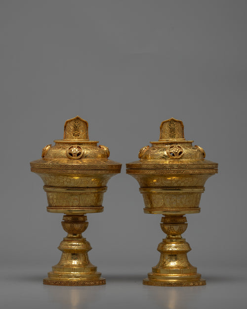 Tibetan Butter Lamp |  Gold plated Lamp