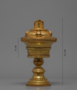 Tibetan Butter lamp |  Gold plated Lamp