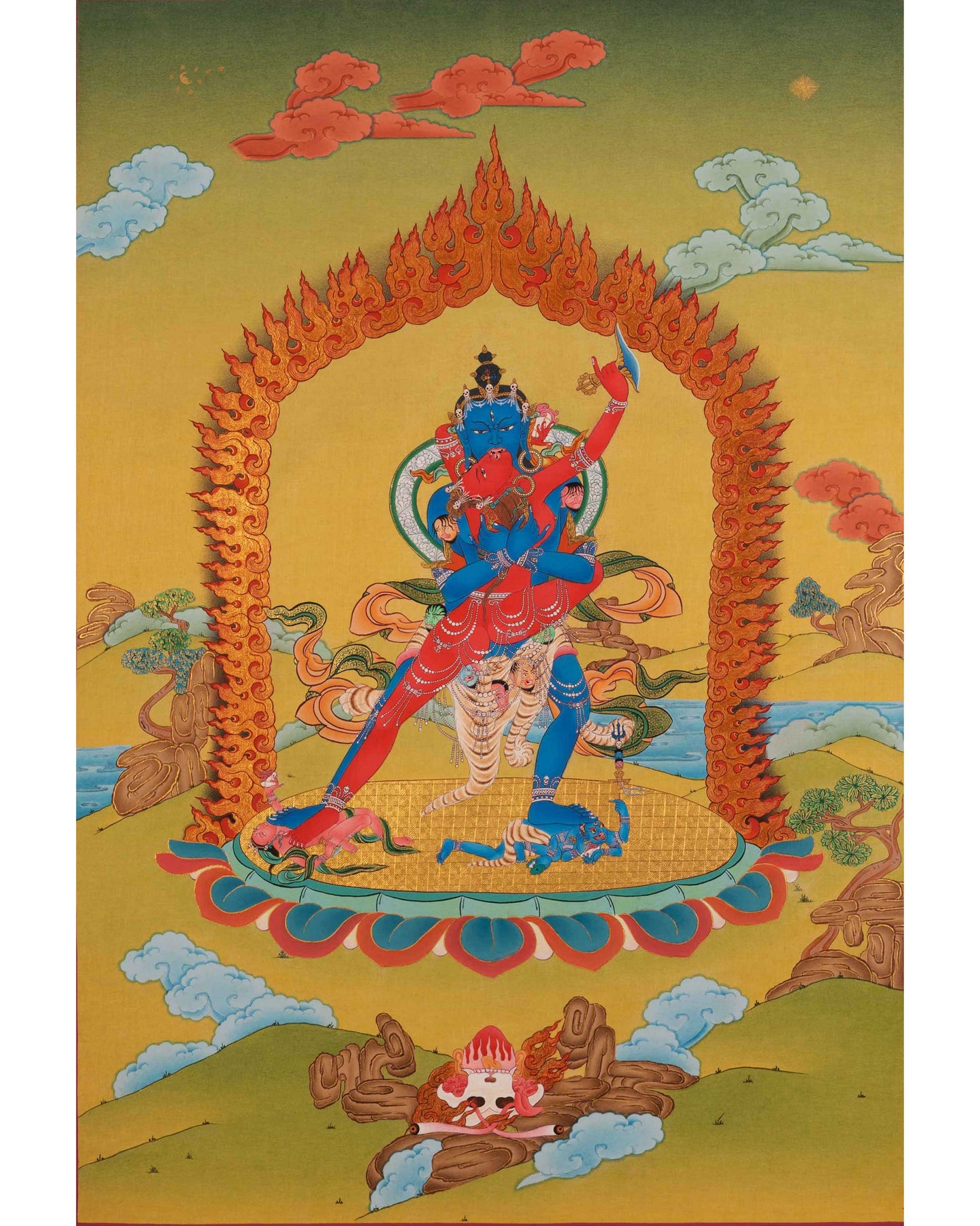 Hand-Painted Chakrasamvara Empowerment Thangka | Tibetan Yidam Thangka