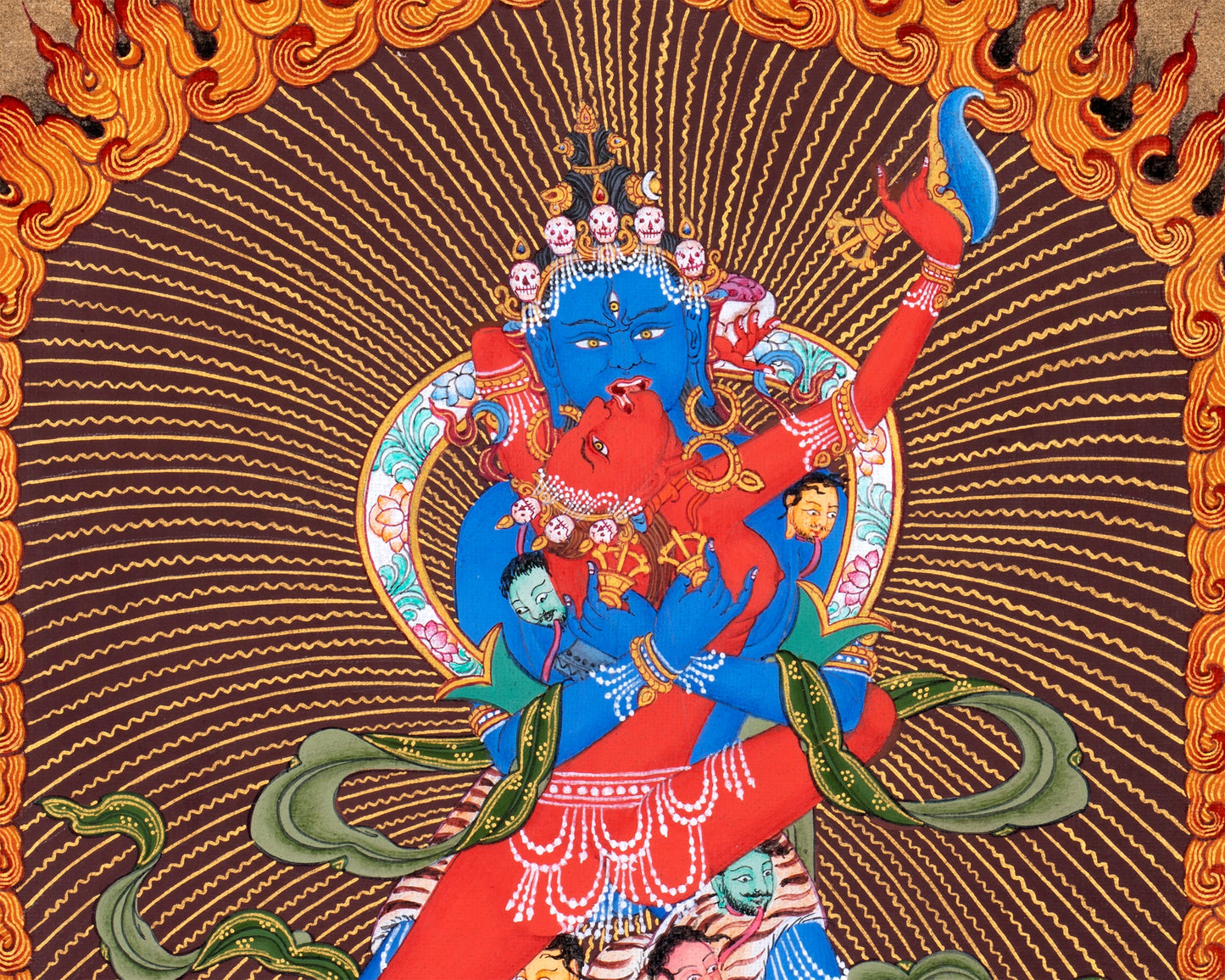 2 armed Chakrasamvara-Vajravarahi, Yab Yum, Tibetan Thangka