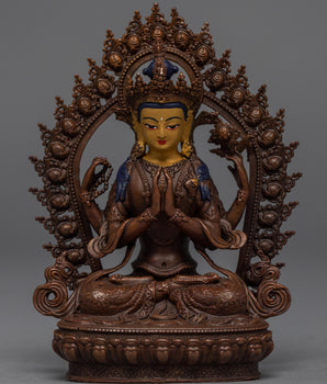 Copper Manjushri Statue 