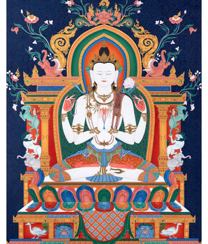 Chenrezig | Bodhisattva Thangka | Himalayan Vajrayana Buddhist Art