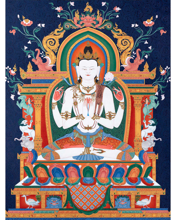 Chenrezig | Bodhisattva Thangka | Himalayan Vajrayana Buddhist Art