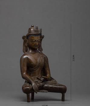 Crowned Sakyamuni Buddha | Unique Buddhist Statue for Home Decor