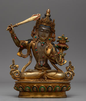 Crystal Manjushri Statue