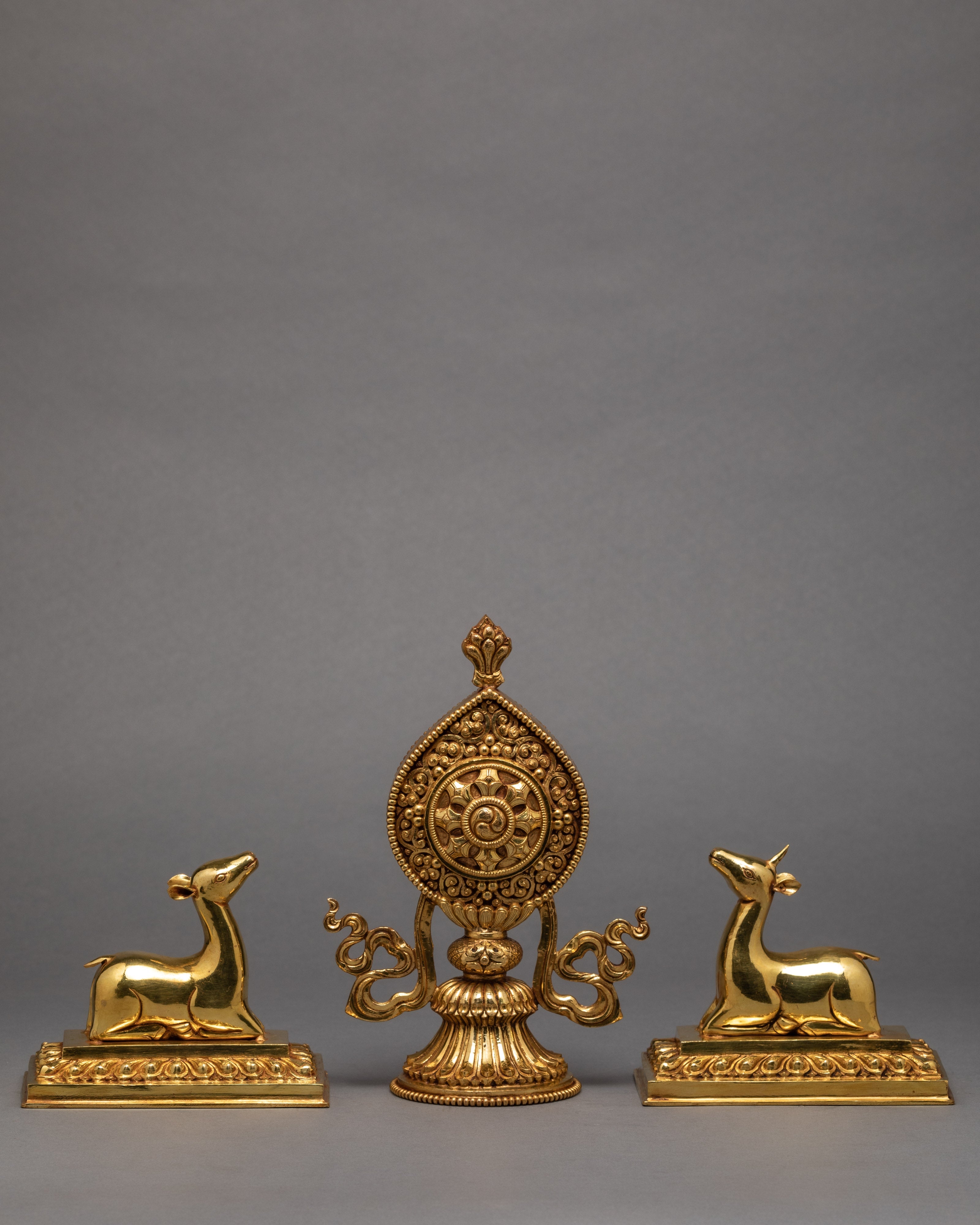 Golden Wheel and A Pair Two Deer 