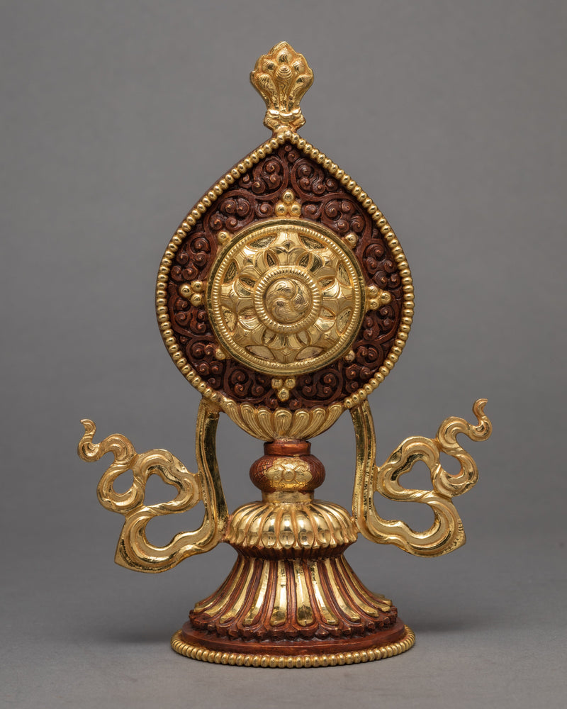 Wheel Of The Law And A Pair Of Crouching Deer | Buddhist Symbol
