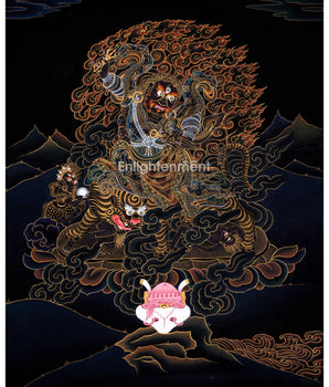 Authentic Dorje Drollo Thangka | Exquisite Tibetan Buddhist Art | Traditional Decors
