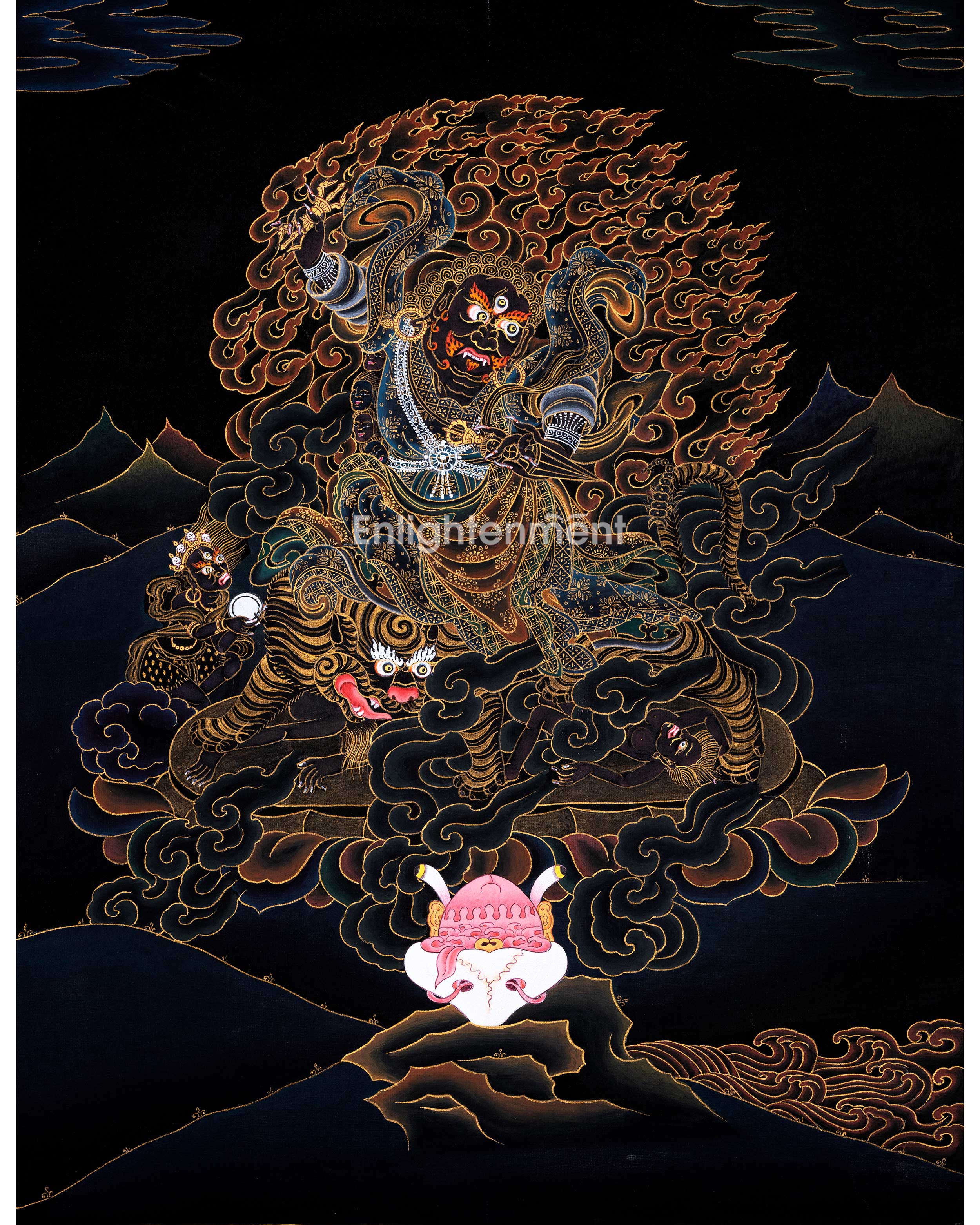 Authentic Dorje Drollo Thangka | Exquisite Tibetan Buddhist Art | Traditional Decors
