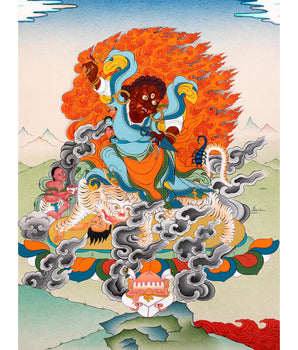 Dorje Drollo Thangka | Tibetan Thangka Painting | Buddhist Art