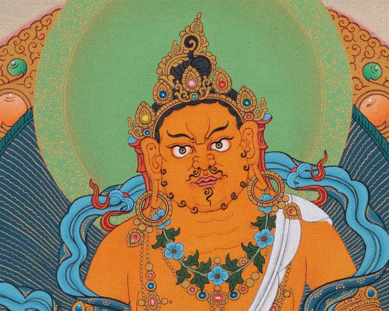 Jambala, Dzambhala Thangka, Tibetan Buddha Thanka, Original Painting