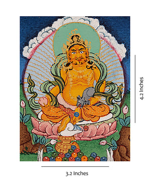 The Prosperity God, Dzambhala Mantra Thangka | Karma Gadri Style Thangka