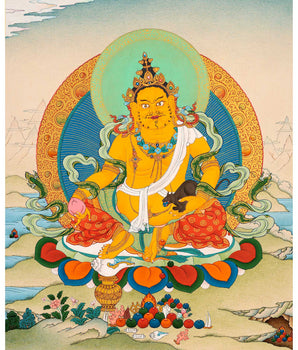 Small Thangka of Jambala, Buddhist Wealth Deity