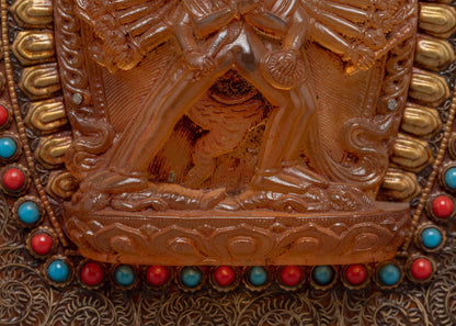 Chakrasamvara Thanka  For Wall Decor | Crystal Stone Statue