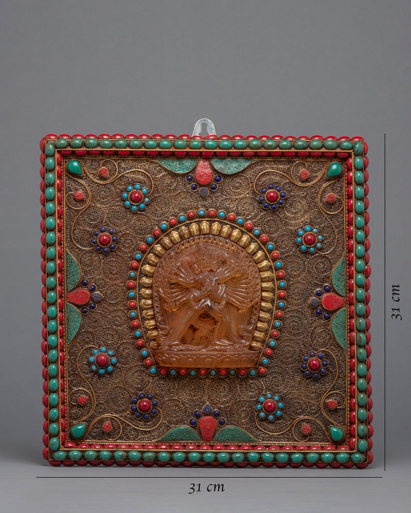 Chakrasamvara Thanka  For Wall Decor | Crystal Stone Statue