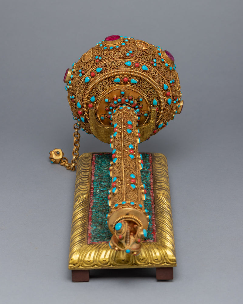 Prayer Wheel Buddhist | 24k Gold Plated