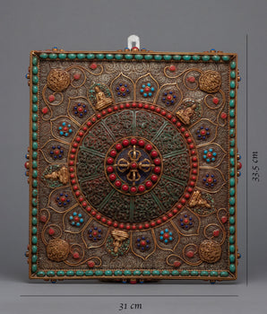 Rectangle Mandala Art | Gemstones Embedded