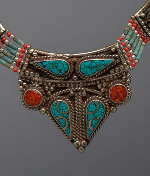 Himalayan Tibetan Locket With Gemstones | Religious Buddhist Locket