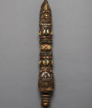 Buddhist Kila Dagger | 24K Gold Plated Phurba