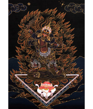 Ekajati Thangka | Tibetan Mahakala Art (includes Brocade)