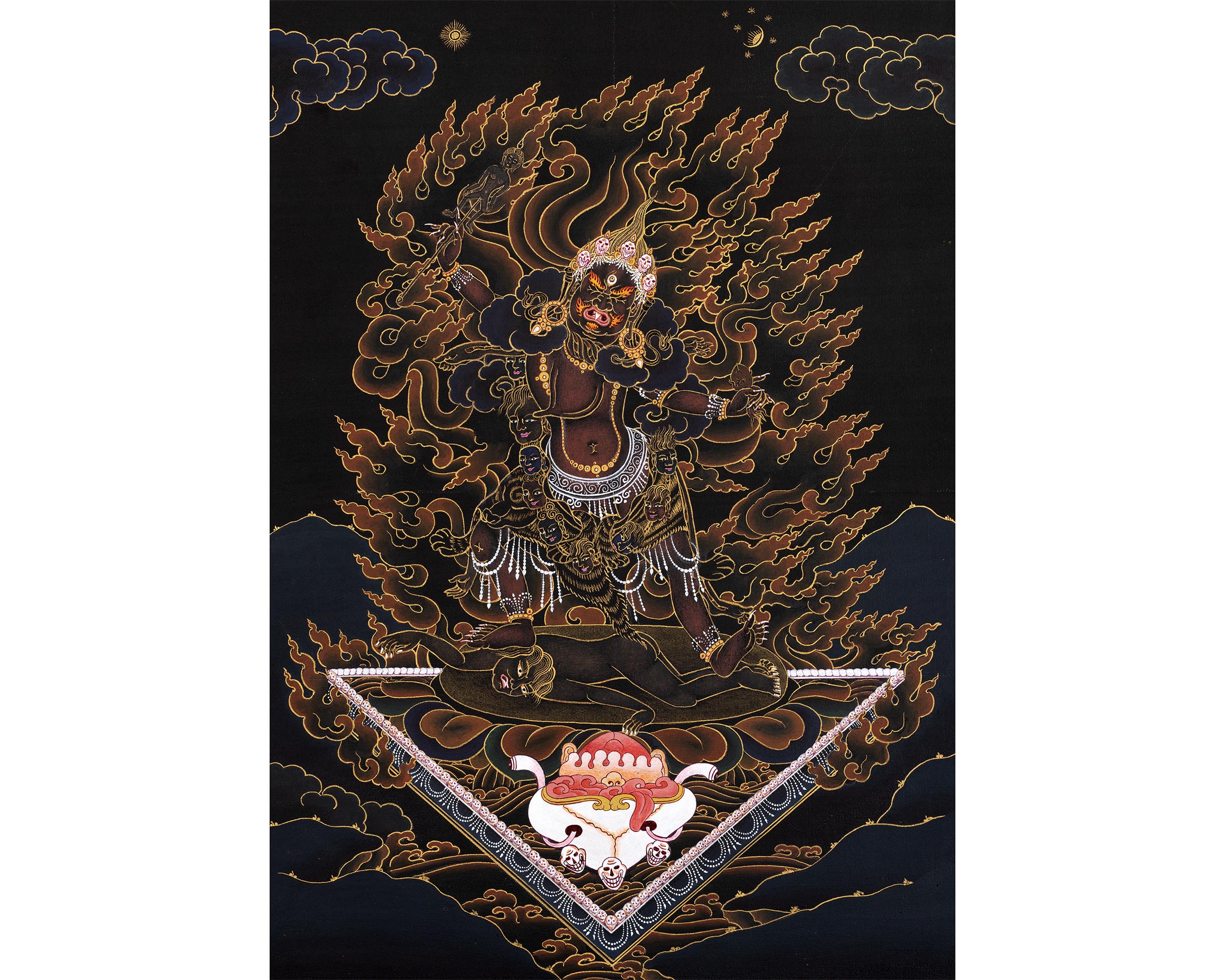 Ekajati Thangka | Tibetan Mahakala Art (includes Brocade)