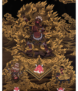 Rare Thangka of Ekajati Rahula Dorje Legpa, Original Painting of  Mahakala, Mahakala Thangka