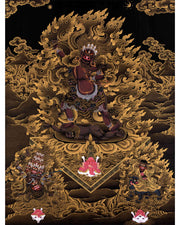 Rare Thangka of Ekajati Rahula Dorje Legpa, Original Painting of  Mahakala, Mahakala Thangka