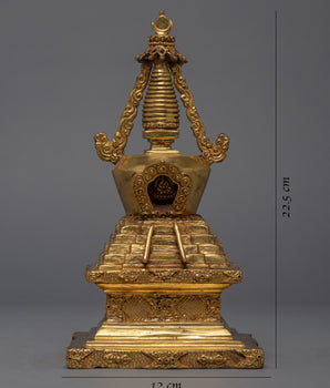 24K Gold Plated Stupa |Tibetan Buddhism Stupa