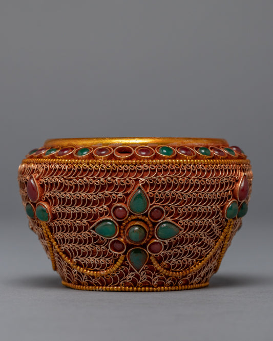 Filigree Inlay Crock Pot